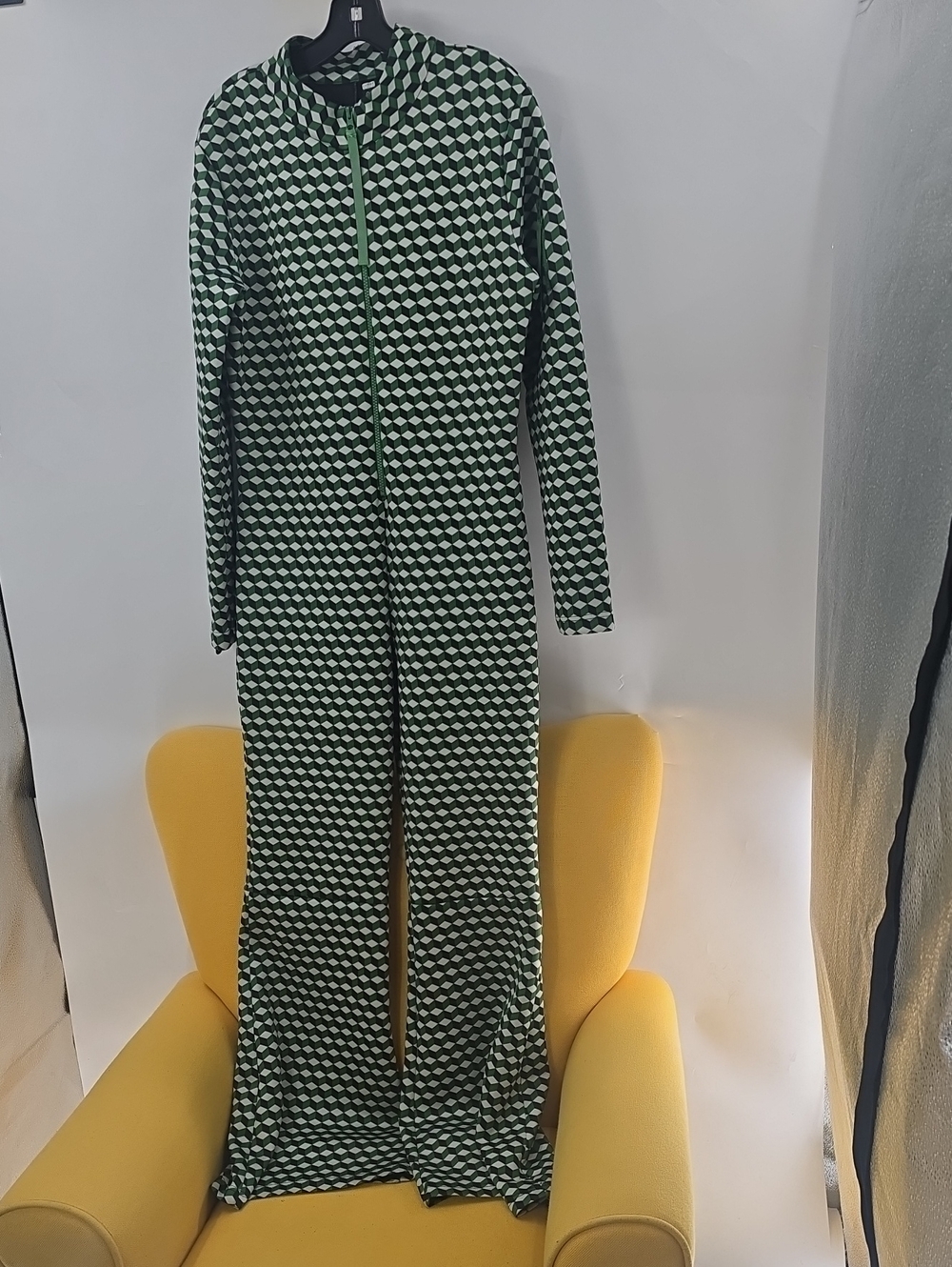 Cynthia Rowley Green Patterned Water-Repellent Bonded Jumpsuit - Picture 13 of 17